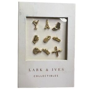 Lark‎ & Ives Collectibles Push Pins Set Gold Travel Theme